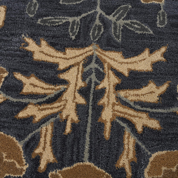 Hand-Tufted Wool Area Rug 5x8 Floral Traditional Beige Blue