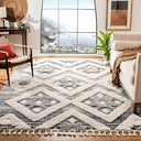 8x10 Moroccan Tassel Shag Area Rug – Boho Diamond Design, Plush Pile, Non-Shedding
