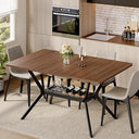55" Industrial Dining Table with Storage Shelf | Seats 4–6