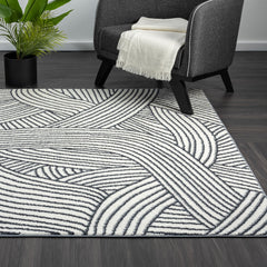 Grey Geometric Area Rug