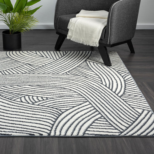 Grey Geometric Area Rug