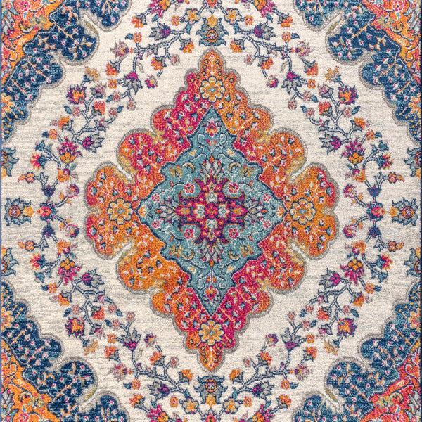 10x14 Boho Medallion Floral Area Rug – Polypropylene, Indoor, Non-Shedding