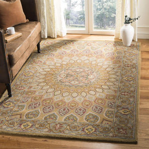 Hand-Tufted Wool Area Rug 4' x 6' – Traditional Oriental Medallion