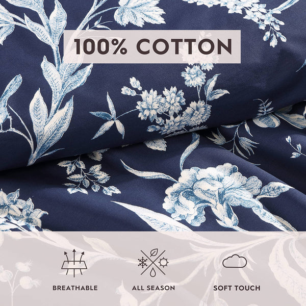 King Comforter Set – 7-Piece Cotton Reversible Bedding