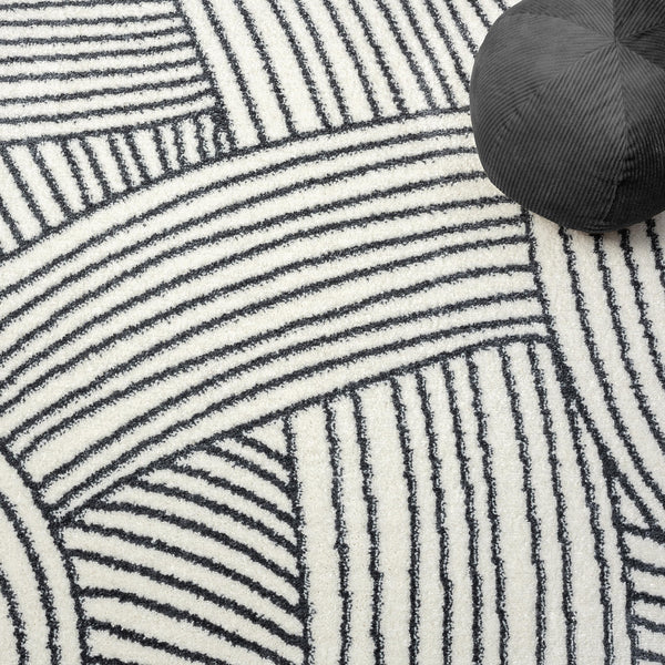Grey Geometric Area Rug