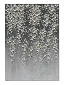 3D Hand-Painted White Floral Canvas Wall Art – Framed, 28x40 Inch