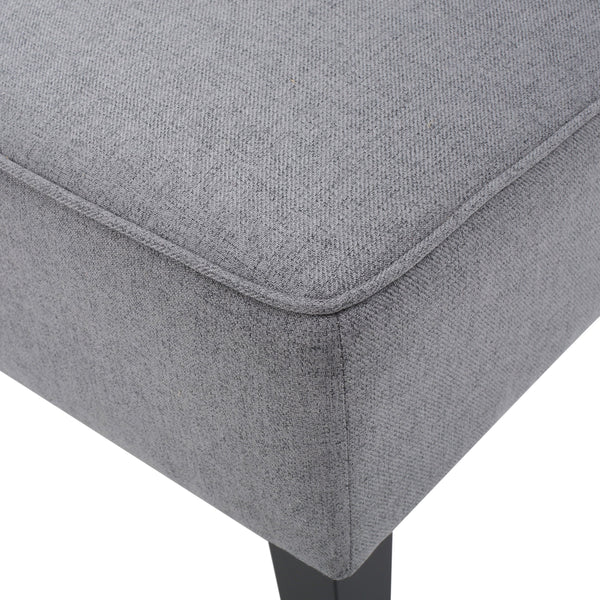 Modern Fabric Loveseat – Grey & Matte Black