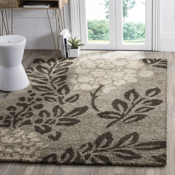 Shag Area Rug – Floral Design, Non-Shedding, 1.2-Inch Thick Polypropylene