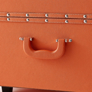 Large Orange Storage Trunk with Wheels