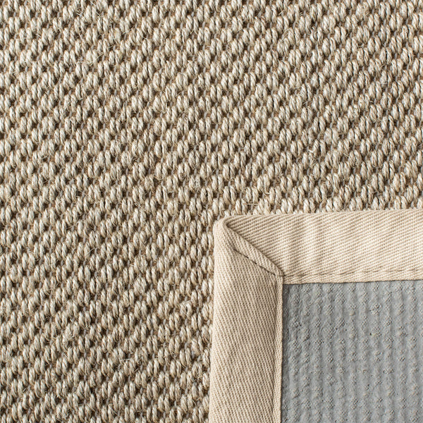 Natural Fiber Sisal Runner Rug 2'6" x 10' – Marble & Beige with Fabric Border