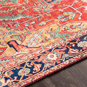 Medallion Oriental Area Rug – Red & Gold