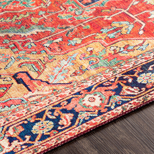 Medallion Oriental Area Rug – Red & Gold