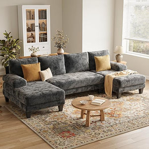 112-Inch U-Shaped Sectional Sofa with Double Chaise