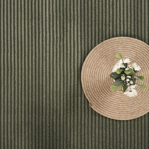 Green Striped Area Rug – Machine Washable, Pet Friendly