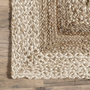 Oval Jute Area Rug – Natural Ivory, 5' x 8'
