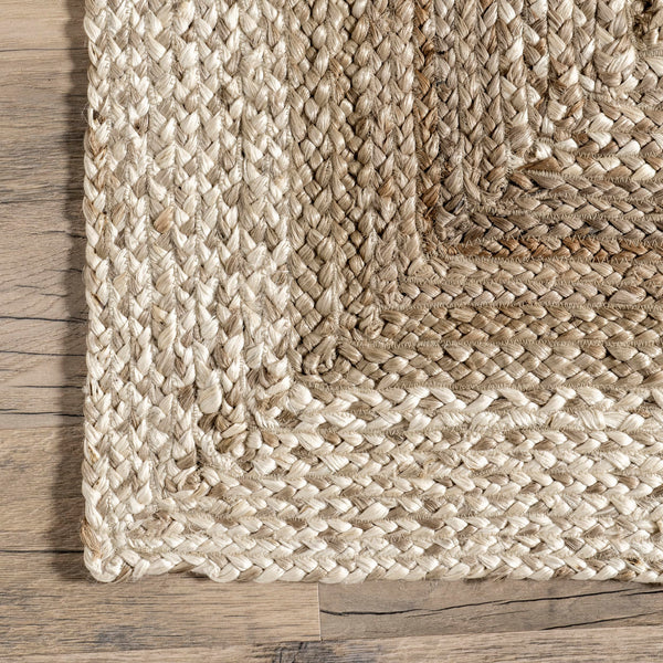 Oval Jute Area Rug – Natural Ivory, 5' x 8'