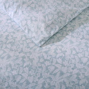Tropical Floral Cotton Duvet Cover Set with Shams
