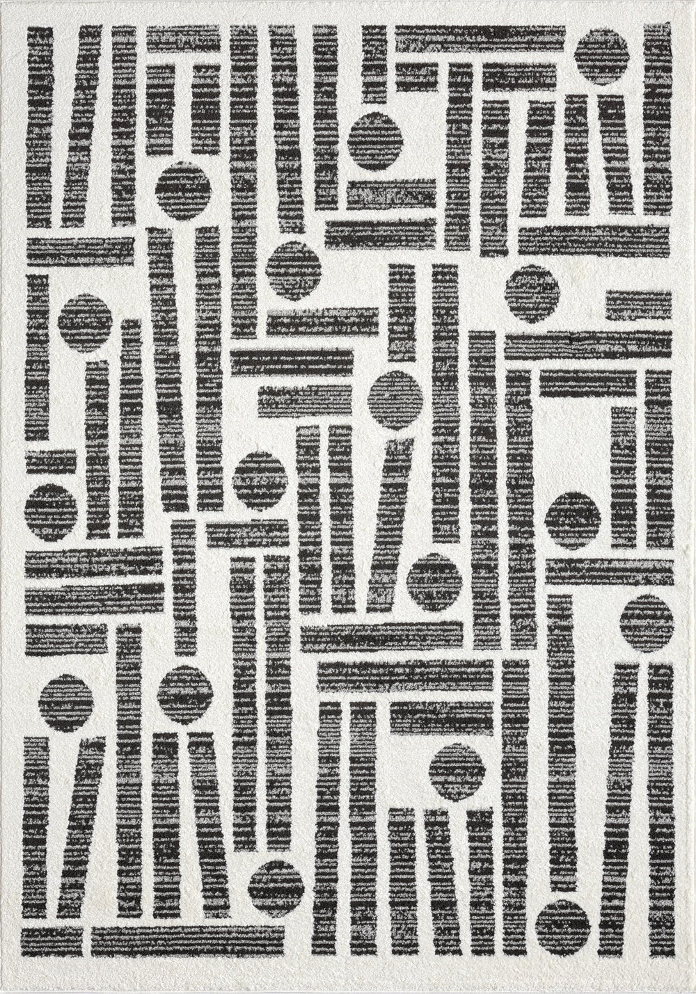 Cream & Grey Geometric Area Rug