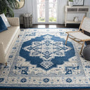 Medallion Area Rug 12x15 – Geometric Distressed Design, Non-Shedding, Easy Clean
