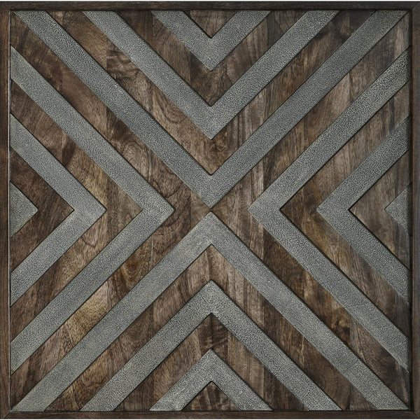 Rustic End Table with Diamond Pattern