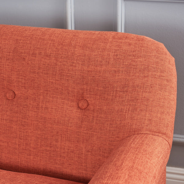 Mid-Century Modern Fabric Loveseat