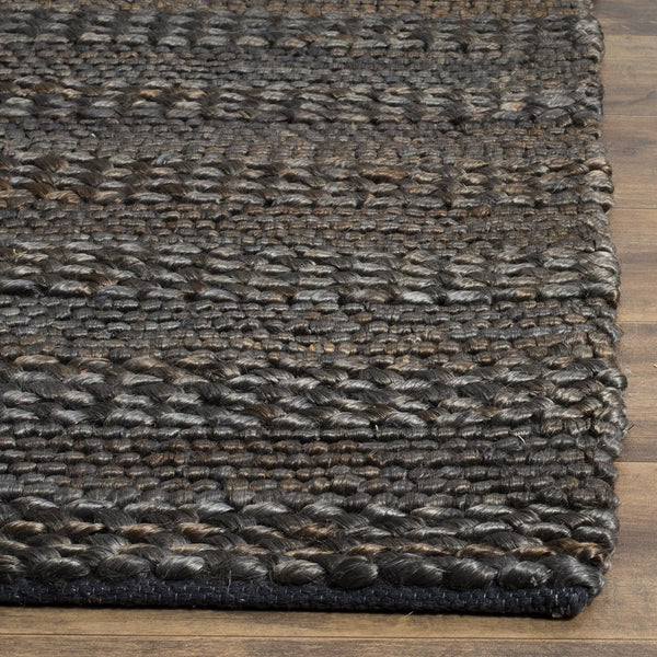 Handmade Jute & Cotton Runner Rug 2'3" x 10' – Charcoal
