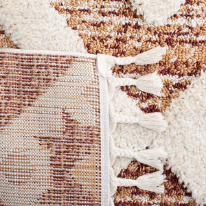 Moroccan Tassel Shag Area Rug 5'3" x 7'6" – Boho Diamond Trellis, Non-Shedding Plush Pile