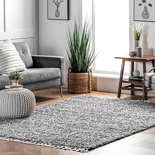 12x15 Shag Area Rug – Solid Plush Polypropylene, Indoor, Rectangular
