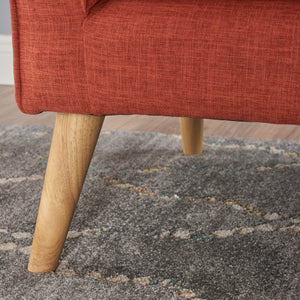 Mid-Century Modern Fabric Loveseat
