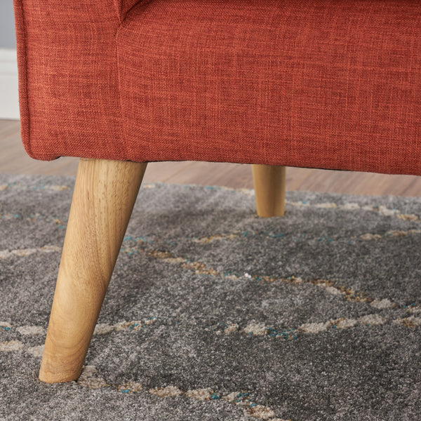 Mid-Century Modern Fabric Loveseat