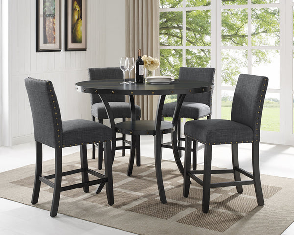 Fabric Counter Height Stools with Nailhead Trim, Set of 2