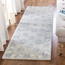 Micro-Loop Wool Runner Rug 2'3" x 7' – Light Blue & Ivory