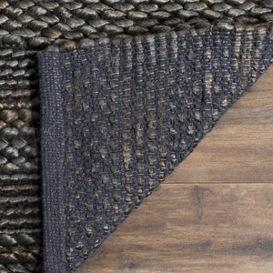 Handmade Jute & Cotton Runner Rug 2'3" x 10' – Charcoal