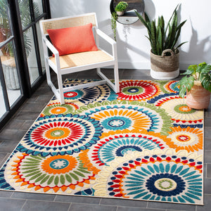 10x14 Indoor Outdoor Area Rug – Floral Geometric, Washable, Non-Shedding