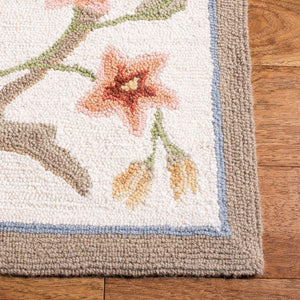 Hand-Hooked Wool Area Rug 8x10 – Floral French Country Design