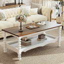 2-Tier Farmhouse Coffee Table with Storage