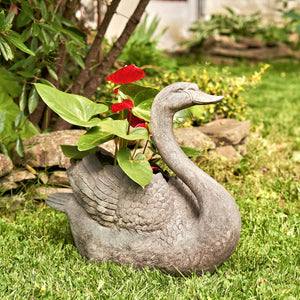 Swan Flower Planters Set of 2 — Magnesium, Indoor & Outdoor
