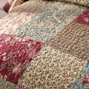 Cotton Patchwork Floral Quilt Set