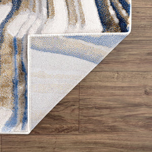 Grey & Gold Modern Geometric Area Rug