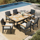 7-Piece HDPE Outdoor Dining Set with Cushions