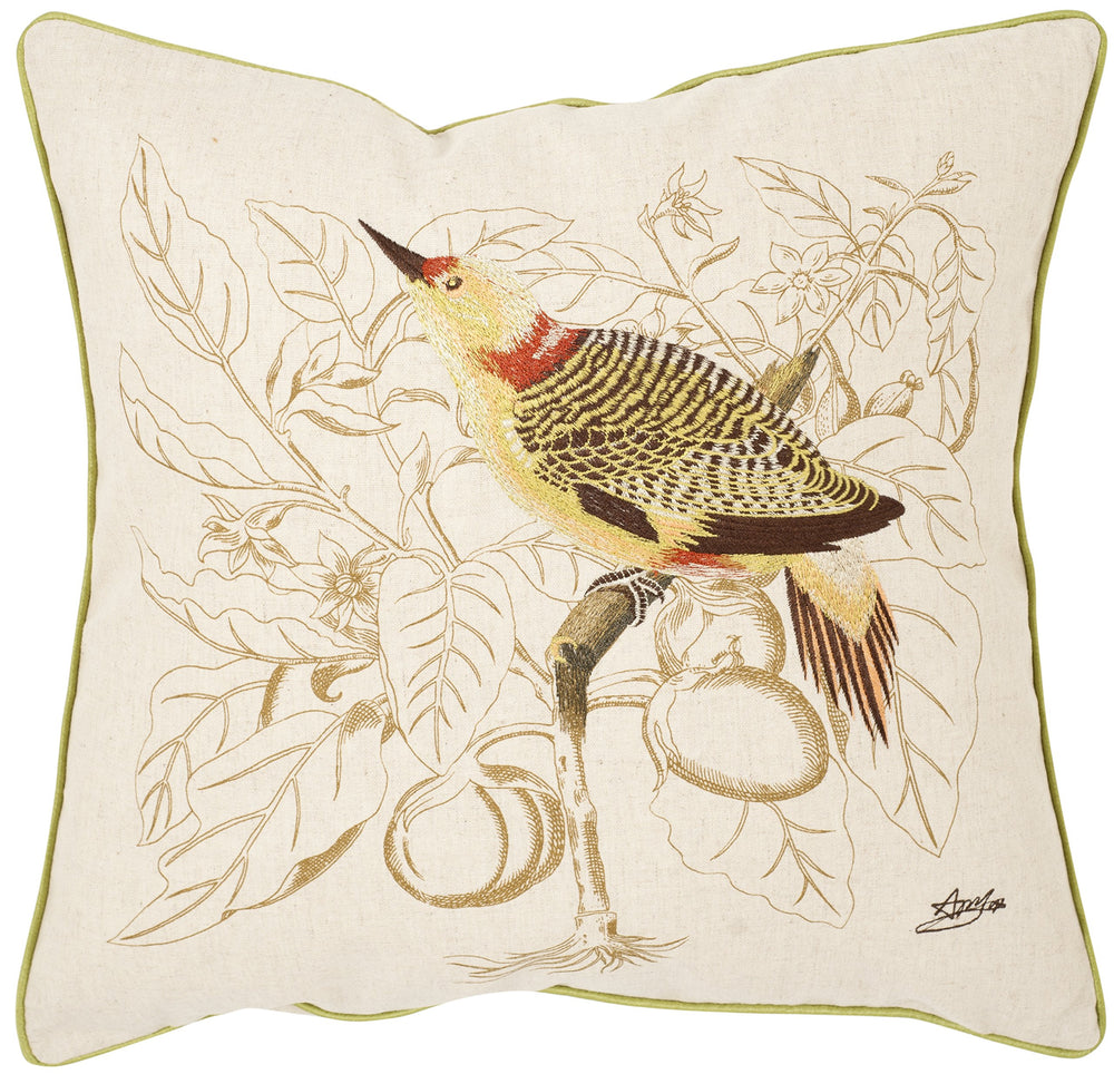 Cream Feather Throw Pillows Set of 2