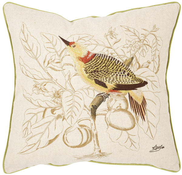 Cream Feather Throw Pillows Set of 2