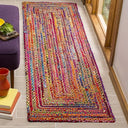 Handmade Jute & Cotton Runner Rug – 2'3" x 13' | Geometric Braided Design