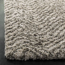 8x10 Ivory Grey Chevron Shag Area Rug – Non-Shedding, Ultra Plush Pile