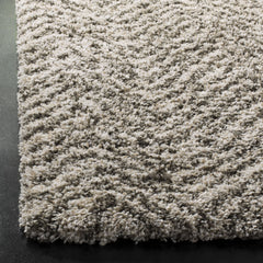 8x10 Ivory Grey Chevron Shag Area Rug – Non-Shedding, Ultra Plush Pile