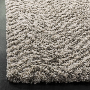 8x10 Ivory Grey Chevron Shag Area Rug – Non-Shedding, Ultra Plush Pile