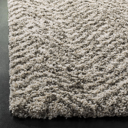 8x10 Ivory Grey Chevron Shag Area Rug – Non-Shedding, Ultra Plush Pile