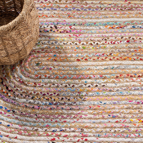 Oval Braided Jute & Cotton Area Rug – 4' x 6'