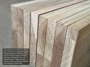 White Oak Floating Wall Shelves – Set of 2
