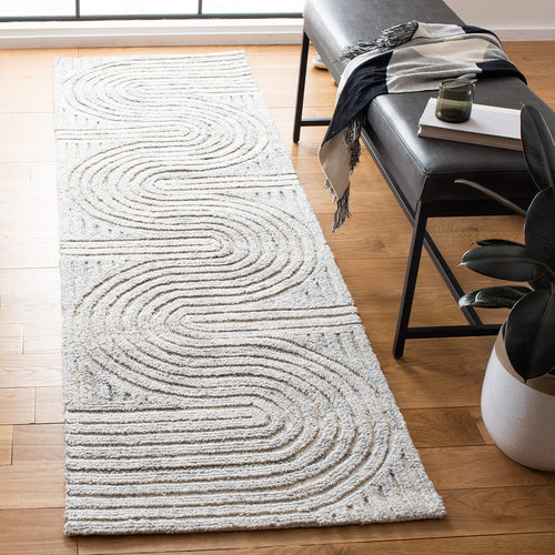 Mid-Century Modern Abstract Runner Rug 2'3" x 12'